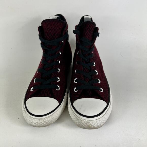 Converse Chuck Taylor All Star High Sneaker Women 7 Red Zig Zag Skateboard Shoes - Picture 4 of 10
